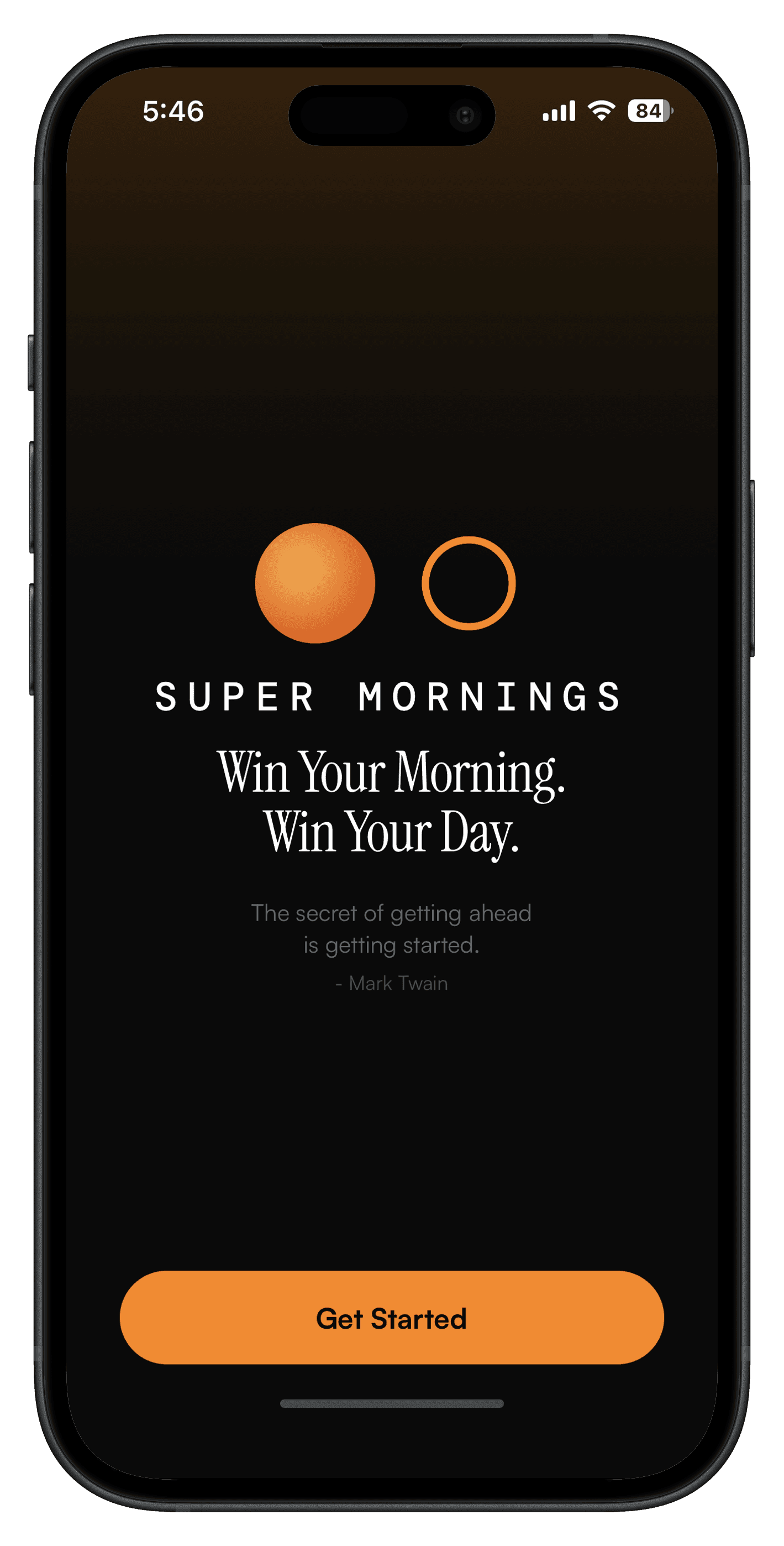 Super Mornings home screen