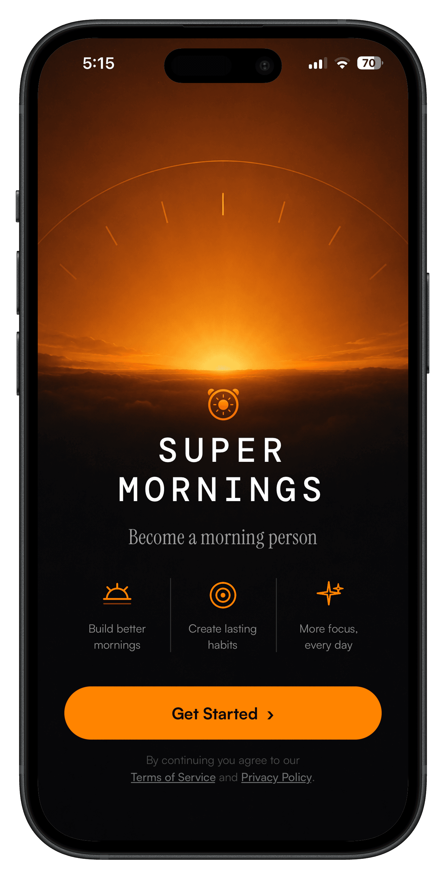 Super Mornings home screen